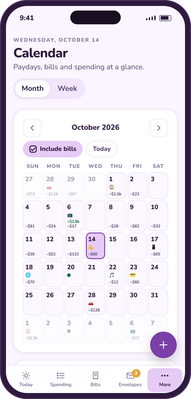 Calendar page